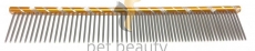 Pet Beauty Grooming Frisierkamm 19cm, 50/50 grob/fein gezahnt, gold