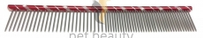 Pet Beauty Grooming Frisierkamm 19cm, 50/50 grob/fein gezahnt, rot