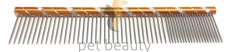 Pet Beauty Grooming Frisierkamm 20cm, 80/20 grob/fein gezahnt, gold