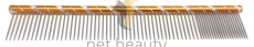 Pet Beauty Grooming Frisierkamm 25cm, 80/20 grob/fein gezahnt, gold