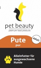 Pute pur | Alleinfutter f�r ausgewachsene Hunde | 400g|SONDERPREIS WEGEN MHD 03/2025