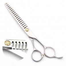 Modellierschere | 7 Zoll |� 18 cm | 18 Z�hne | matt silber | goldene Schraube