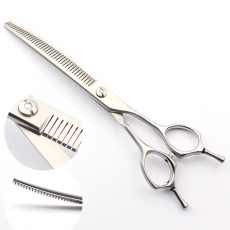 Modellierschere | 7 Zoll | 40 Z�hne | matt silber | gebogen