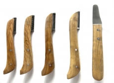 pet beauty Trimmmesser als Satz oder einzeln | 5 St�ck | brauner Holzgriff | Gesamtl�nge 14cm
