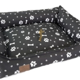 Meduza Gold Hundebett Paws, schwarz, 90x70cm
