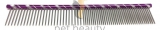 Pet Beauty Grooming Frisierkamm 19cm, 50/50 grob/fein gezahnt, lila
