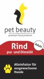 Rind pur�und Distel�l | Nassfutter f�r Hunde | 800g