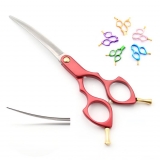 Schneideschere | 6,5 Zoll |� 16 cm | gebogen | matt silber | lila