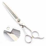 Modellierschere | 7 Zoll | 48 Z�hne | hochglanz silber | verzierte Schraube