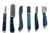pet beauty Trimmmesser als Satz oder einzeln | 6 St�ck | blauer Holzgriff | Gesamtl�nge 14cm