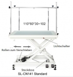 Elektrischer Trimmtisch mit LED in schwarz oder wei�